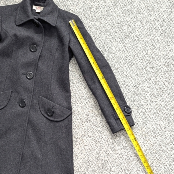 JLO By Jennifer Lopez Women's (Size PXS) Charcoal Grey Wool Blend Pea Coat - Picture 11 of 16